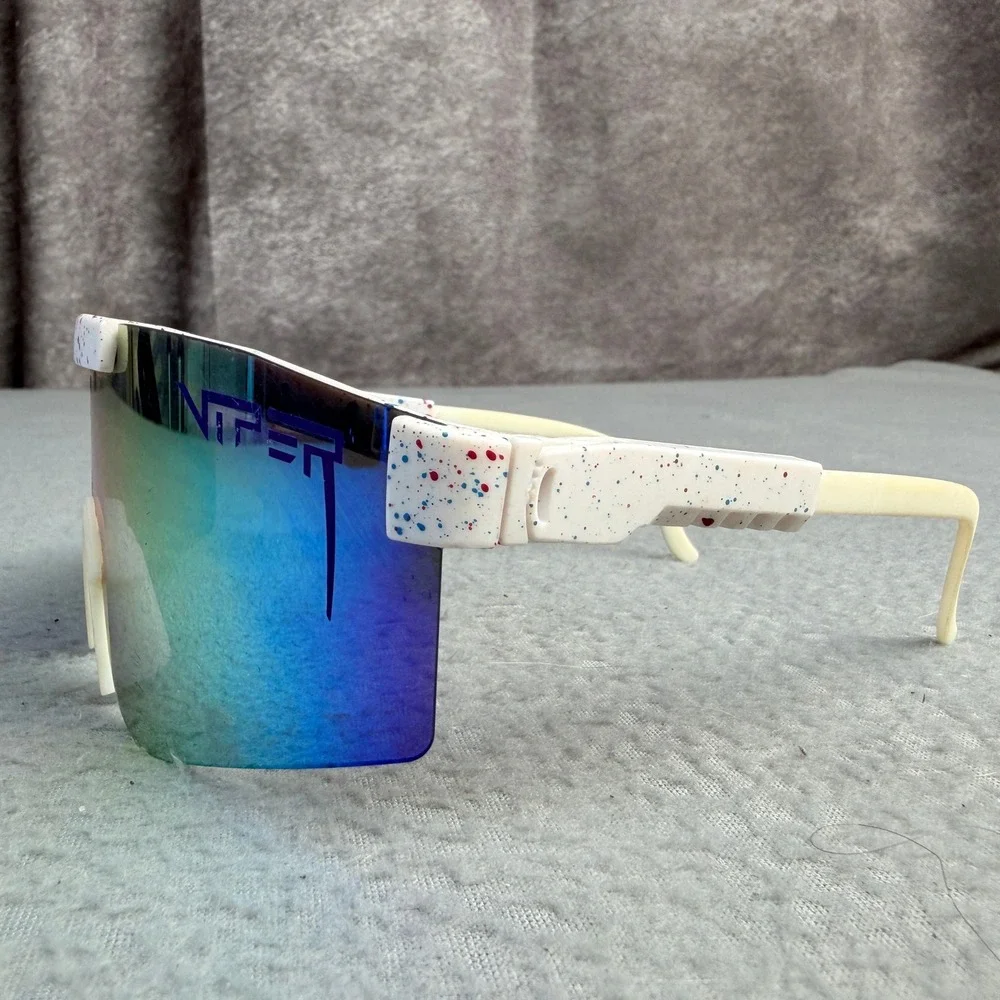 Pit Viper The Miami Nights Original 2.0 Sunglasses White Splatter Rainbow Lens